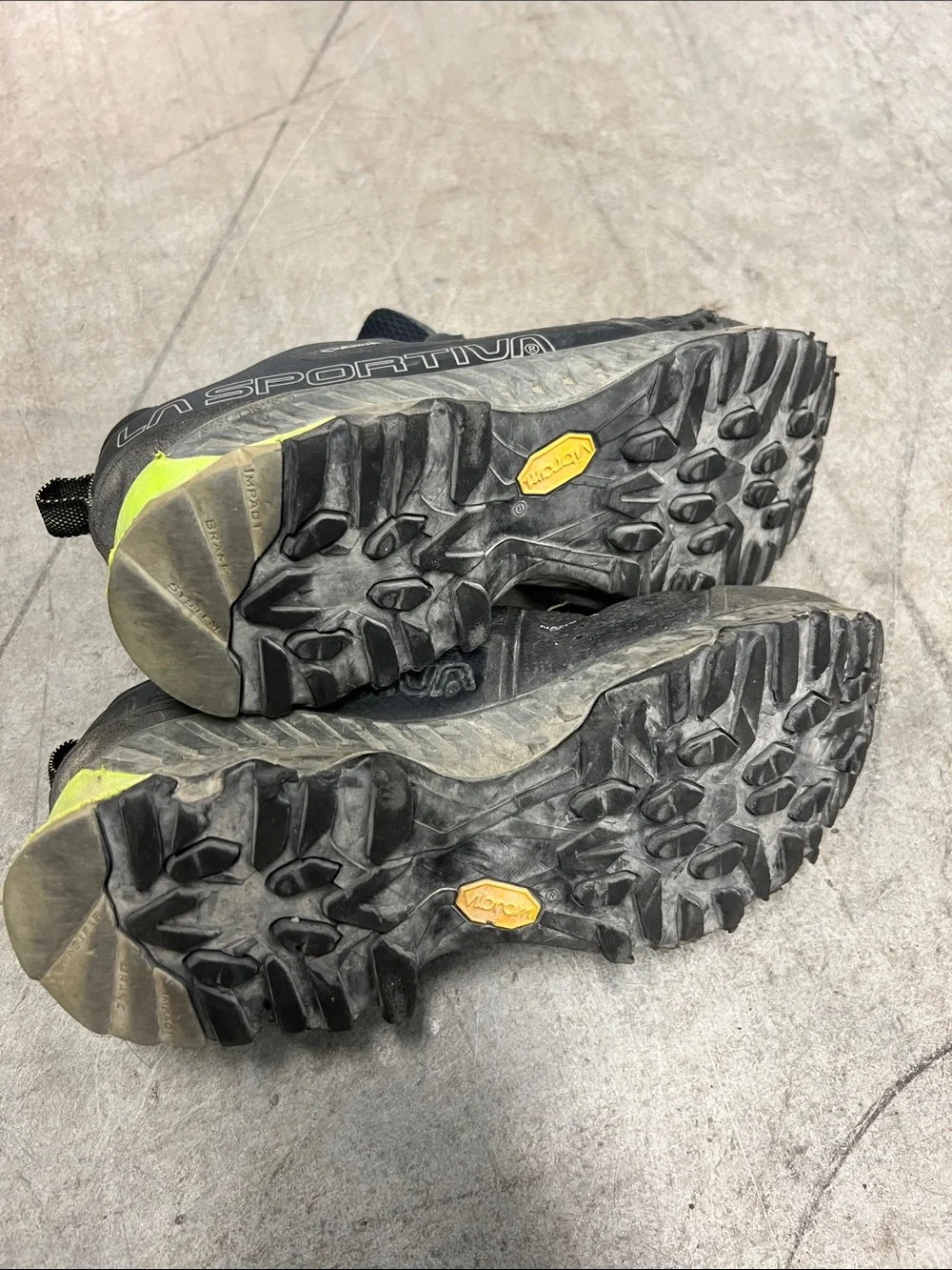 La Sportiva Black and Neon Yellow Trail Running Shoes